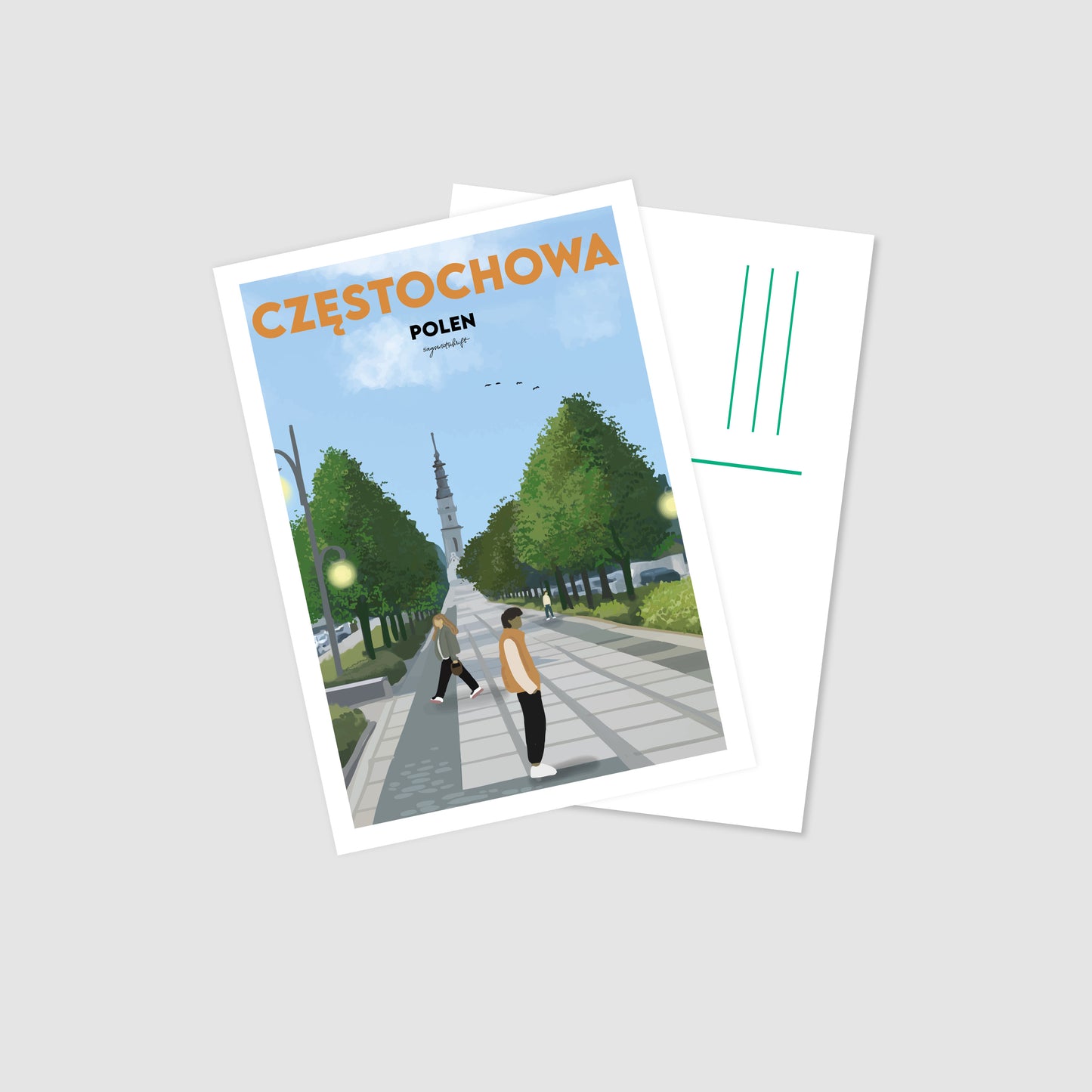 Postkarte Czestochowa Polen