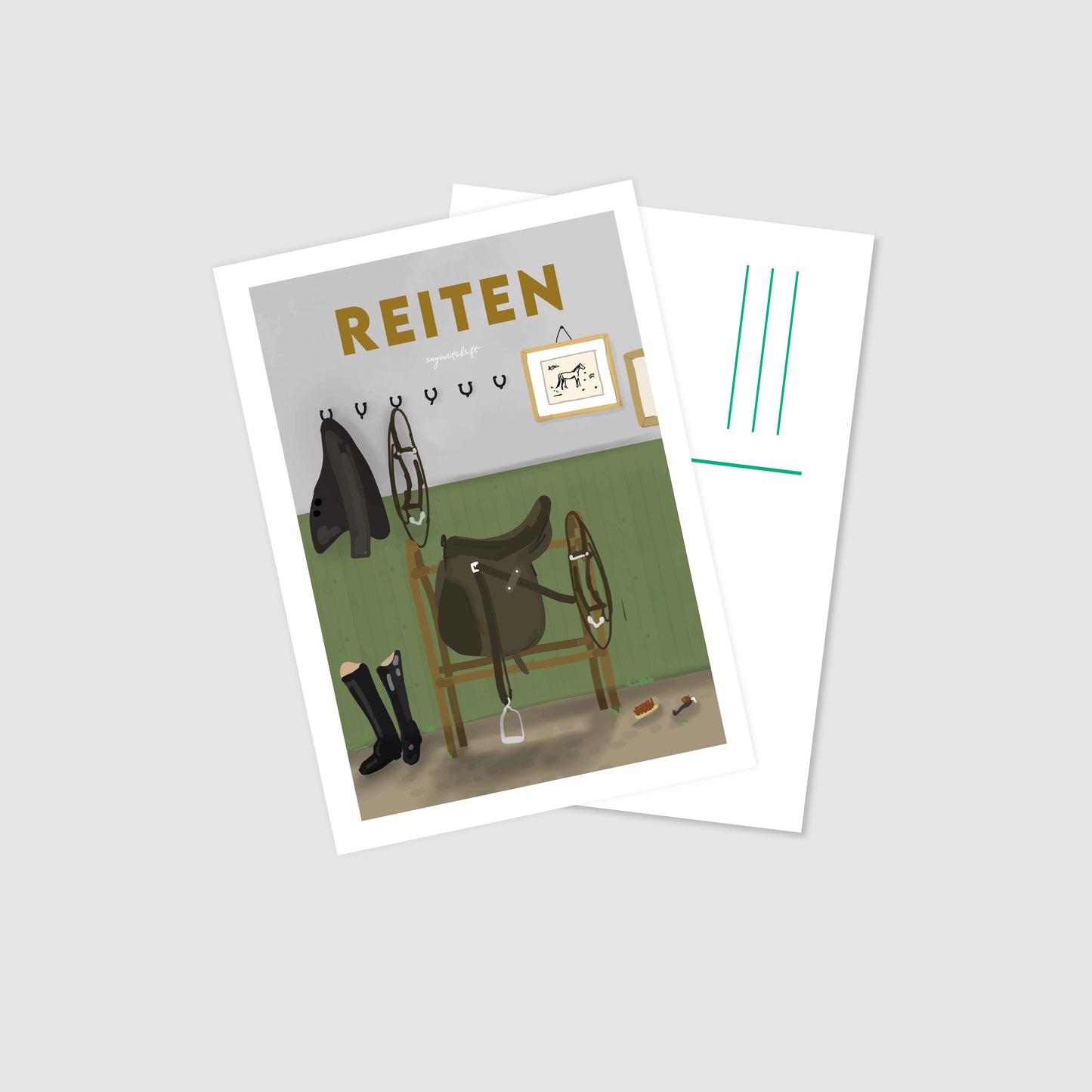 Leidenschaftspostkarte Reiten