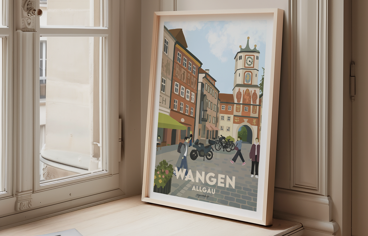 Handgezeichnetes Heimatposter Wangen – Ansicht 2