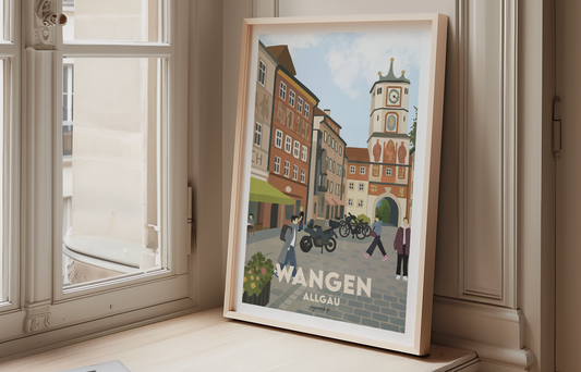 Handgezeichnetes Heimatposter Wangen – Ansicht 2