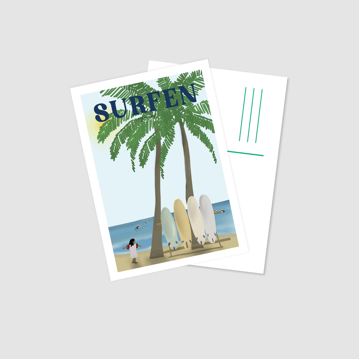 Leidenschaftspostkarte Surfing