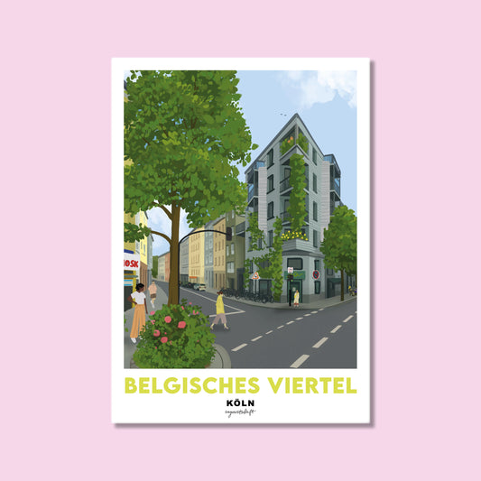 Heimatposter Belgisches Viertel Bismarkstrasse Köln