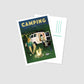 Handgezeichnete Leidenschaftspostkarte Camping