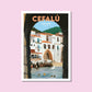 Handgezeichnetes Heimatposter Cefalu Italien