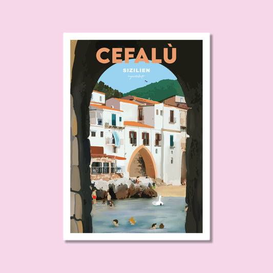 Heimatposter Cefalu Italien