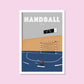 Handgezeichnetes Leidenschaftsposter Handball