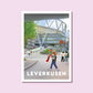 Handgezeichnetes Heimatposter Leverkusen Stadion