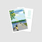 Handgezeichnete Postkarte Hannover Maschsee