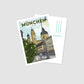 Handgezeichnete Postkarte München
