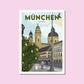 Handgezeichnetes Heimatposter München