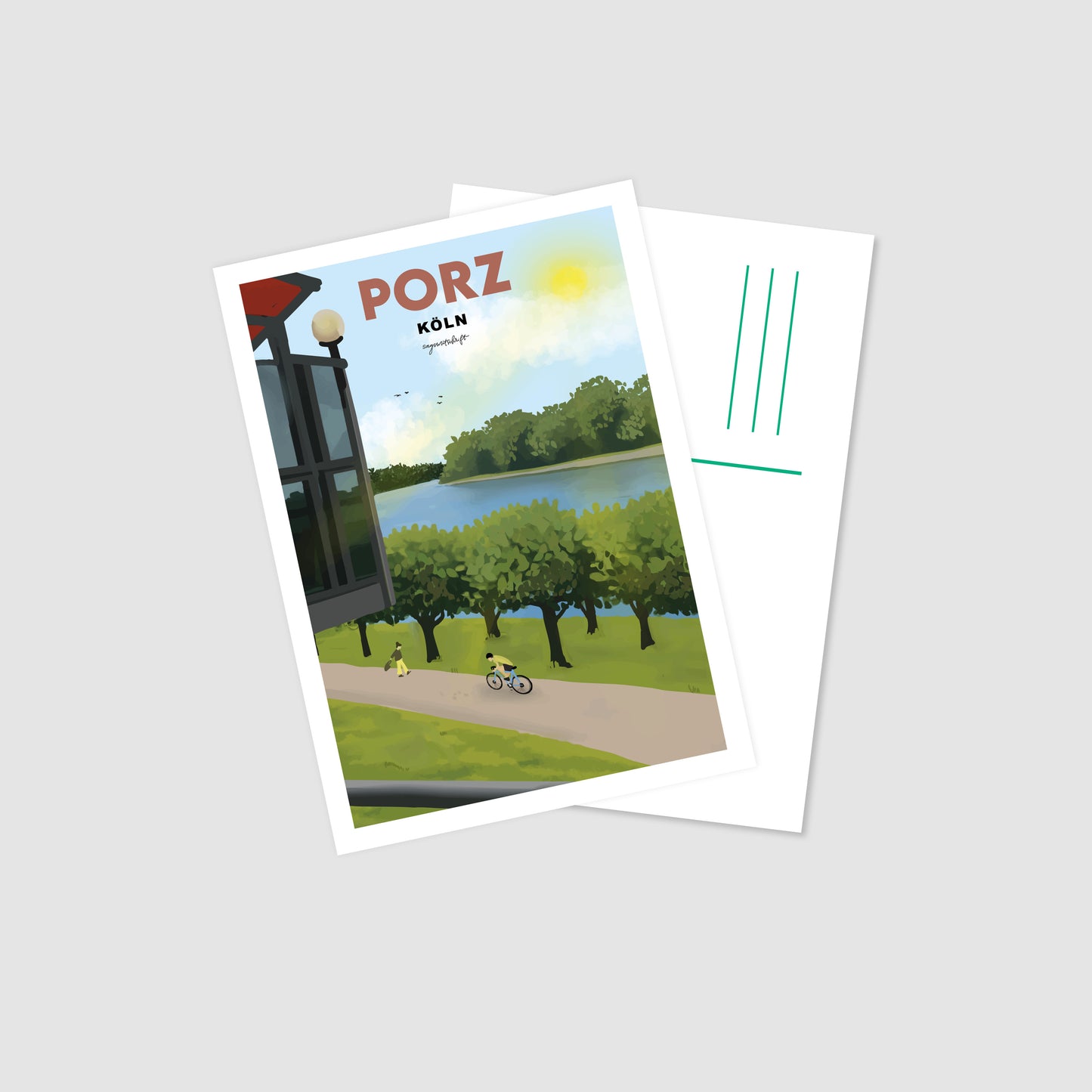 Postkarte Porz Rhein Köln