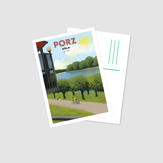 Postkarte Porz Rhein Köln