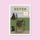 Handgezeichnetes Leidenschaftsposter Reiten
