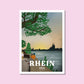 Handgezeichnetes Heimatposter Rhein Köln