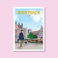 Handgezeichnetes Heimatposter Rostock
