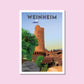 Handgezeichnetes Heimatposter Weinheim Burg