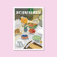 Handgezeichnetes Leidenschaftsposter Schmausen
