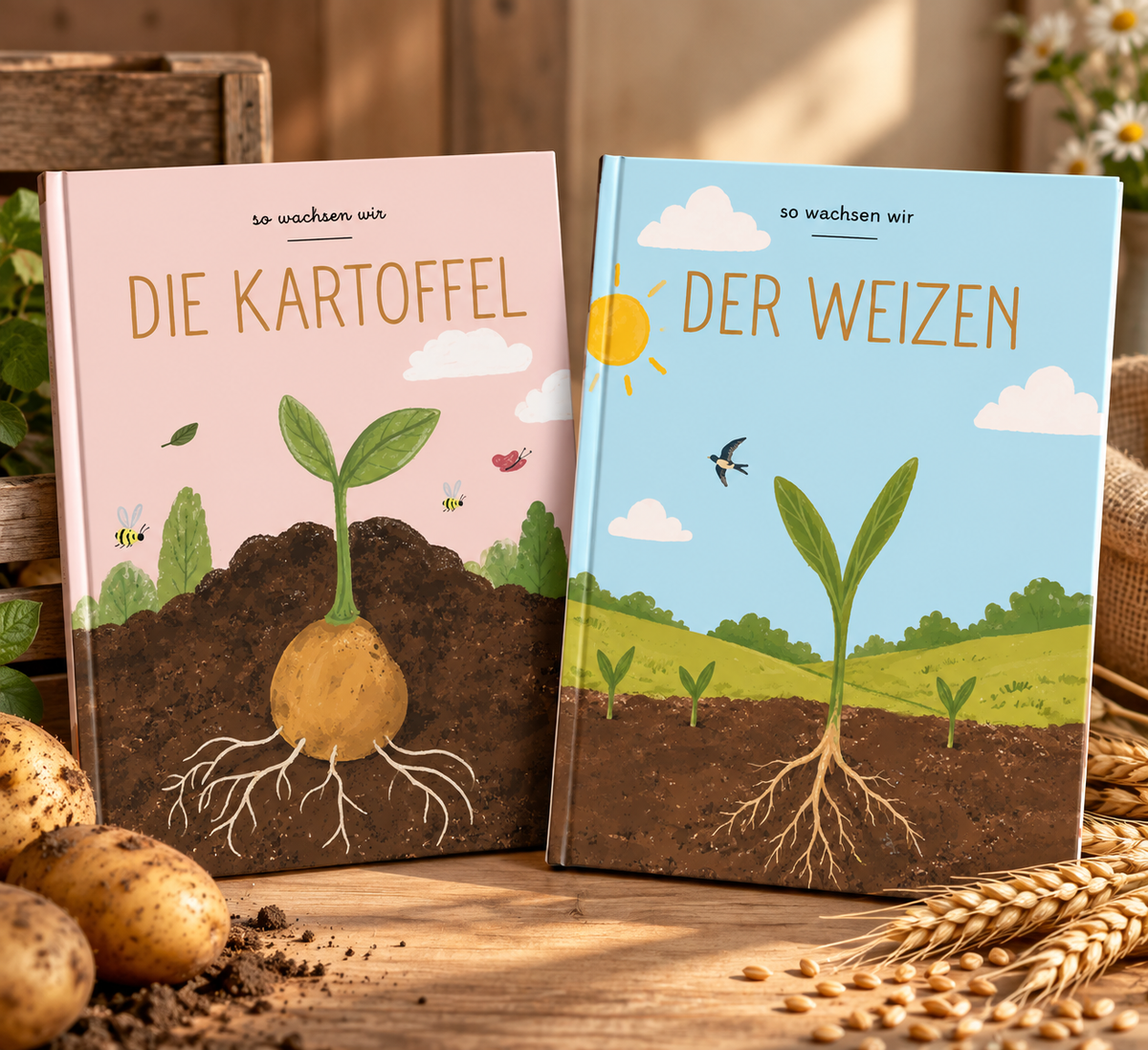 Kinderbücher „So wachsen wir“: Die Kartoffel und Der Weizen