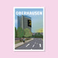 Handgezeichnetes Heimatposter Oberhausen