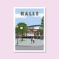 Handgezeichnetes Heimatposter Halle