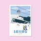 Handgezeichnetes Leidenschaftsposter Skiing